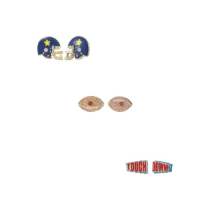 3 Pairs American Football Sport Stud Earrings Set for Women Cute Statement Game Day Sports Stud Earrings Custom