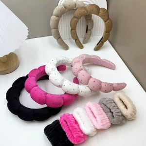 3 piece Set of Starry Sky Water Diamond Cloud Headband Wristband European and American Fashionable Style Twisted Hair Accessory