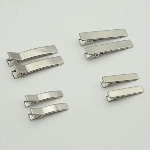 3.7cm 5cm 304 Stainless Steel Double Prongs Rectangle Metal Alligator Clips Plain Hairpin Hair Barrettes for DIY Accessories