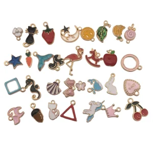 30pcs DIY Fashion Accessories Jewelry Lucky Mini Small Anime Charm for Earrings Making