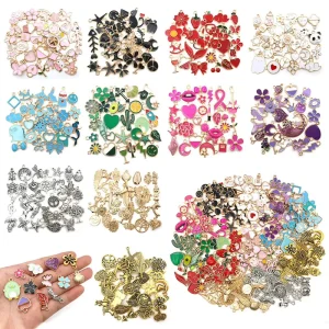 30pcs Enamel Alloy Charms Set Mixed Color Pendants for DIY Bracelet Necklace Keychain Jewelry Making