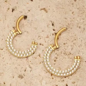 316 Stainless Steel Cartilage Nose Zircon Ring Body Jewelry