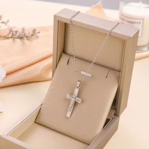 316L Stainless Steel 18K PVD Gold Silver Plated Jesus Crucifix Cross Pendant Cable Link Chain Fashion Charm Choker Necklace