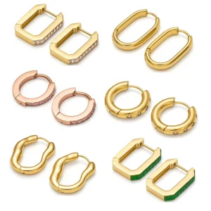 316L Stainless Steel Fashion Jewelry 18k Gold Plated Earrings Ladies Geometric Surgical Steel Earrings for Women