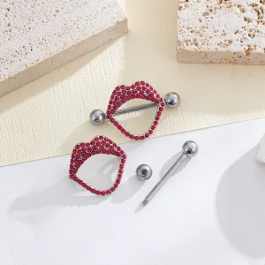 316L Stainless Steel Heart-Shaped Nipple Ring Inlaid Zircon Puncture Jewelry
