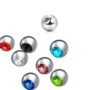 316L Steel Crystal Diamond Body Jewelry Piercing Ball