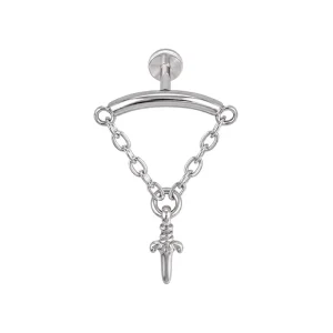 316L Surgical Stainless Steel Fringed Chain Piercing Screw Earrings Fashion Style Internally Threaded Ear Piercing