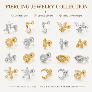 316L Surgical Stainless Steel Helix Cartilage Stud Earrings Tragus Body Piercing Jewelry