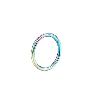 316L Surgical Stainless Steel Non Allergic Geometric Nose Ring 0.8MM 1MM 1.2MM Piercing Jewelry Gold Silver Rose