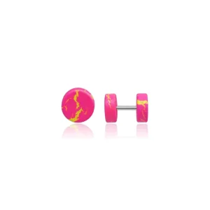 316L Various Color Ear Plug Body Piercing with 2 Round Flat Back Sheet Trending Fashion Jewelry