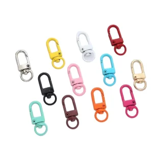33mm Custom Metal Keychain in Candy Colors with Cute Lobster Clasp Alloy DIY Charms for Jewelry Accessories Bags Car Key Chain