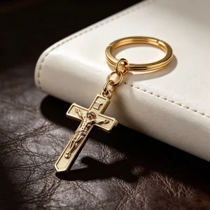 3D Cross Metal Keyring Stamping Plated Religion Bag Charm Jesus Crucifix Keychains Custom Jesus Keychain