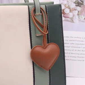 3D Leather Charm Love Heart Shape Purse Bag Fine Jewelry Pendants Charms Keychain Key Chain