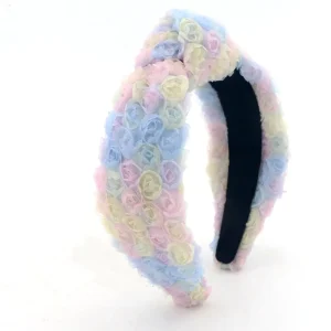 3D Rose Gradient Color Flower Sweet Headband Custom Bowknot Hand Made Women Hair Accessories