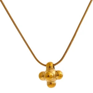 3D Stainless Steel Gold Plated Pendant Necklace Trendy Cross Charm Snake Chain Necklace Jewelry