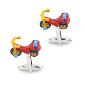 3D Tricycle Design Novelty Cufflinks Custom Mens Suit Shirt Fashion Accessory Wedding Tuxedo Trendy Jewelry Gift Set