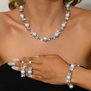 3Pcs Set Women’s Bead Fashion Multi Piece Jewelry Set for Weddings Parties Holiday Gifts & Fashionable Outfits