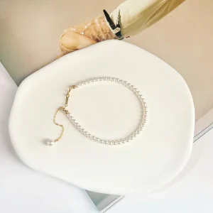 3mm 14k Gold Filled Pearl Bangle Bracelet Fashion Jewelry