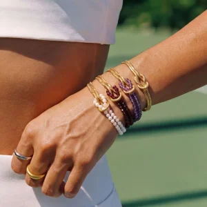 3mm Faceted Natural Stone Rice Bead Copper French Knot Stainless Steel Bracelet Gold Snake Chain Multicolor Pearl Women Jewelry