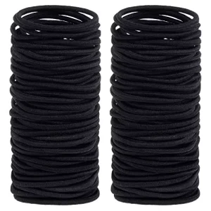 3mm Seamless Black High Elastic Hair Ties No Damage Hair Bands Invisible Hair Ropes for DIY Hair Accessories
