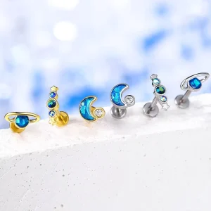 3pcs Fashion Stainless Steel Labret Tops Ear Nose Ring Body Piercing Helix Stud Jewelry