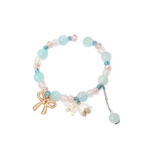 3pcs Simple Small Fresh Gradient Color String Charms Ladies Sweet Suzuran Flower Bracelet Jewelry for Women Girls