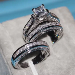 3pcs set Fashion Rings Set for Women Jewelry Gift Accessories Girls Female Engagement Wedding Luxury Ring Set