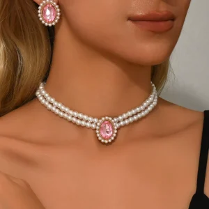 3pcs set Women’s Fashion Jewelry Bead Set for Weddings Parties Holidays Outfits Birthday Gifts