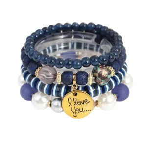 4 Sets Bohemian Layered Bracelet Creative Frosted Bead Multi layer Bead Women’s Fashion Jewelry