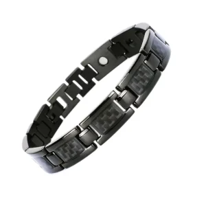 4 in 1 Bio Energy Magnetic Negative Ion Tourmaline Wristbands Magnet Scalar Well-being Health Bracelet with Fiber