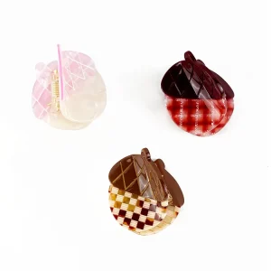 4.3cm Mini Spliced Acetate Unisex Hair Clip Cute Acorn-Shaped Creative Claw Clip with Customizable Packaging
