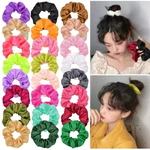 40 Colors Satin Hair Scrunchies 10CM Small Satin Scrunchies 095