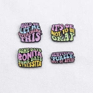 40 Years Manufacturer Metal Health Slogan Enamel Pins Brooches Custom Design Your Own Horror Soft Lapel Badge Hard Pin