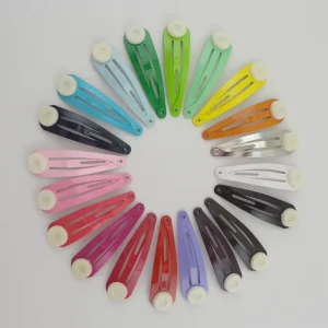 4cm Tear Drop Metal Snap Hair Clips With Pads for DIY Hair Bows Plain Hairpins Kids Hair Accessories Lead Free Nickle Free