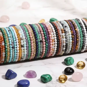 4mm Natural Stone Jewelry Gift Handmade Genuine Crystal Healing Gemstone Beaded Stretch Bracelets Pulseras