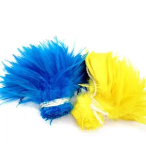 5-6 Inch White Dyed Artificial Feather Flower Saddle Strung Hackle for Party Costume Carnival DIY Earrings Jewelry