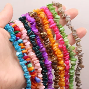 5 8MmNatural Colored Shell Chip Beads Colorful Loose Beads Custom for Diy Fashion Jewelry Bracelet Necklace Handmade Craft Gifts