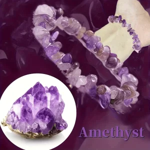 5 8mm Natural Amethyst Crushed Stone Beaded Bracelet Healing Crystal Trendy Unisex Jewelry Gift