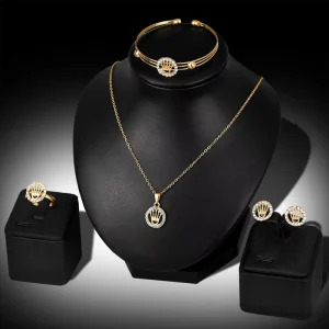 5-Piece Minimalist Necklace, Bracelet, Ring and Earring Jewelry Set