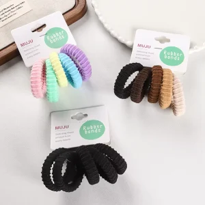 5 Piece Set of High Stretch Stripe Scrunchie No Seam Hairband High Ponytail Unique Hair Tie Korean Luxury