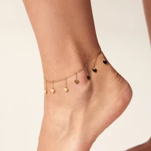5 Star Waterproof Stainless Steel 18K Gold Plated Anklets for Women Heart and Butterfly Charm Fashionable Gift Idea