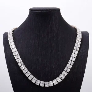 5.5mm Hip Hop Necklace Bracelet Silver Plated 18k Gold Moissanite Full Diamond Necklace Trendy Men’s