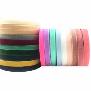50 Yards 3/8inch Velvet Elastic Ribbon 22 Colors Stretchy Velour Elastic Band for Hair Tie Headband Girls DIY Headwear