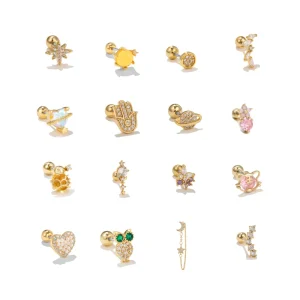 5A CZ Stud Earrings Comfortable Piercing Jewelry for Men and Women Small Ear Studs Gift Choice