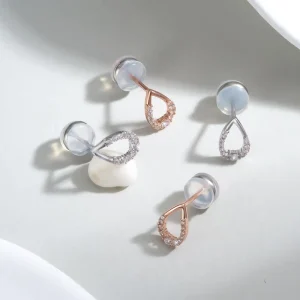 5A CZ Water Drop Stud Earring 925 Sterling Silver Hypoallergenic 14K White Rose Gold Plated Trendy Fashion Jewelry Gifts