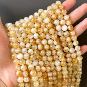 5A Premium Natural Yellow Tower Crystal Bead Bracelet Semi finished Accessories TikTok Viral