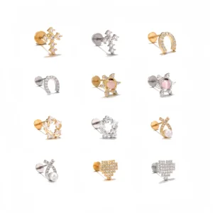 5A Zircon Lip Piercing Jewelry Trendy Hypoallergenic Labret Stud Fashionable Body Piercing Accessory Comfortable for Daily Wear