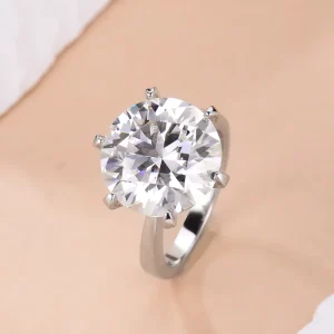 5CT 8CT D Color Moissanite Wedding Ring S925 Silver Women’s Round Moissanite Fashion Ring Customize Ring