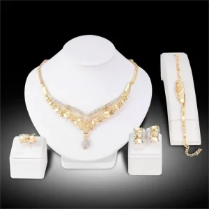 5Pcs Set Women’s Fine Jewelry Sets with Zircon & Alloy Punk Style for Weddings Parties & Holiday Gifts