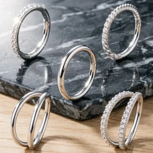 5Pcs Surgical Steel Body Jewelry Nose Rings Hoop Women CZ Clicker Hinged Septum Ring 8mm